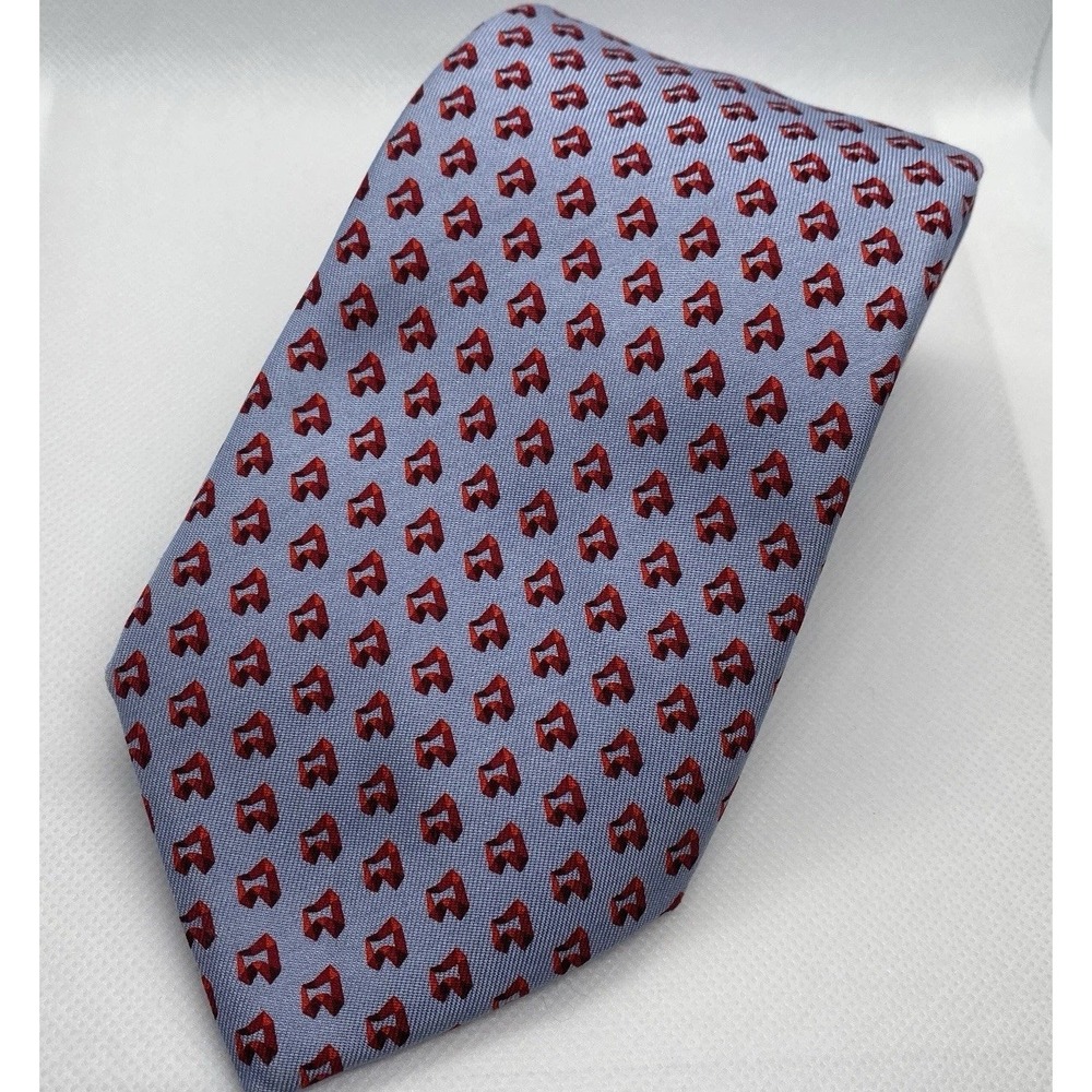 Vineyard Vines Necktie Men's Light Blue Red MFS Custom Collection Silk Tie